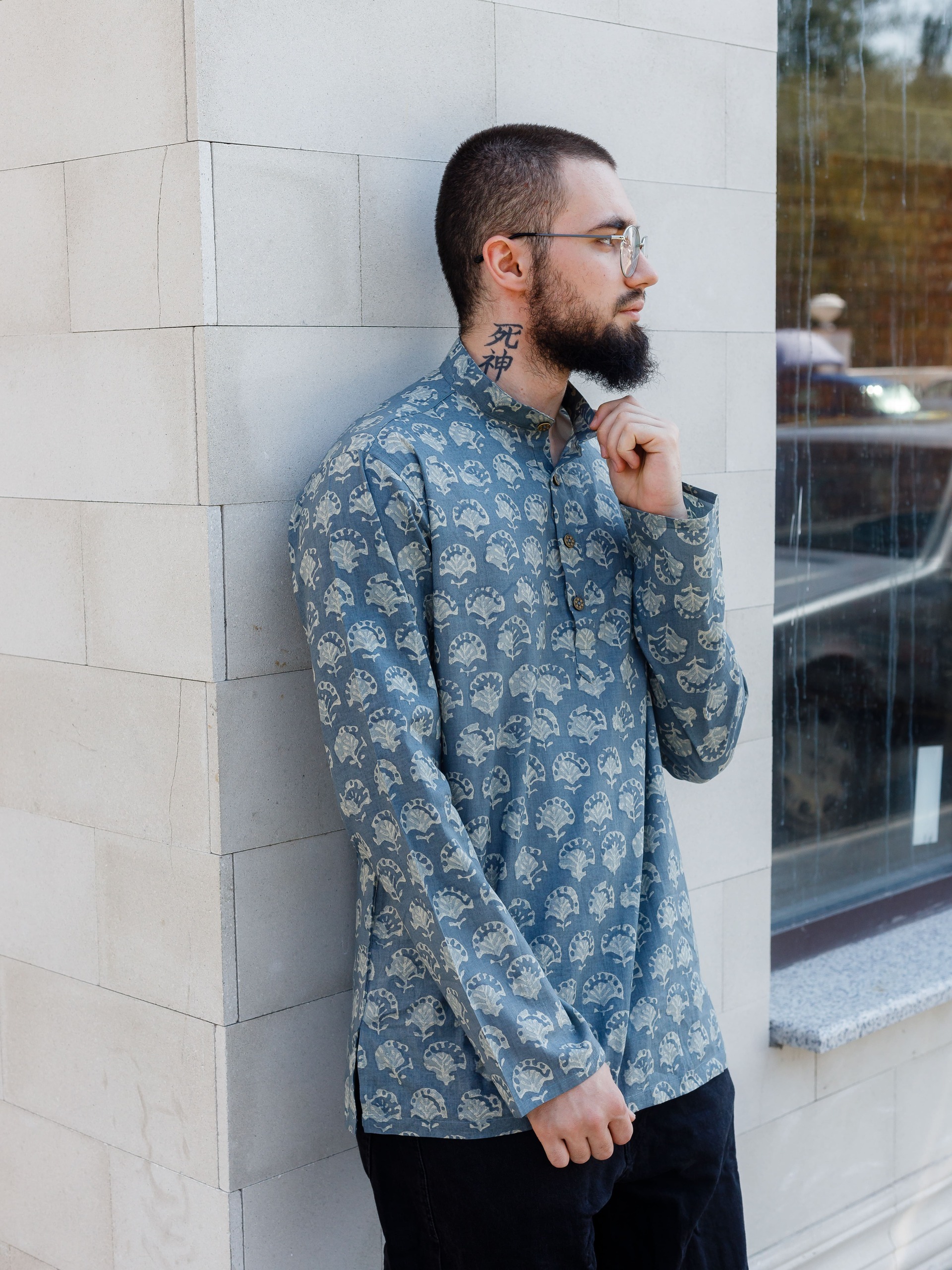man kurta shirt blue color grey sensu man kurta shirt blue color grey sensu