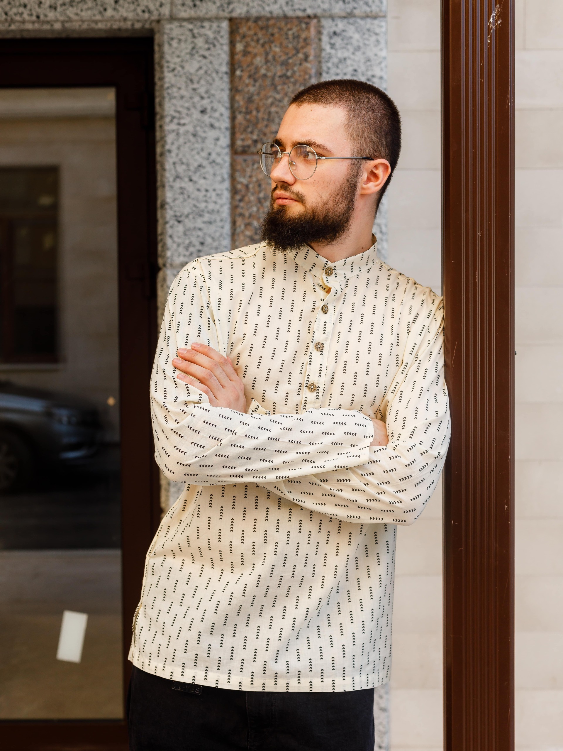 man shirt kurta off white color strelki man shirt kurta off white color strelki