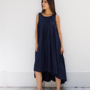 woman dress blue front short back long