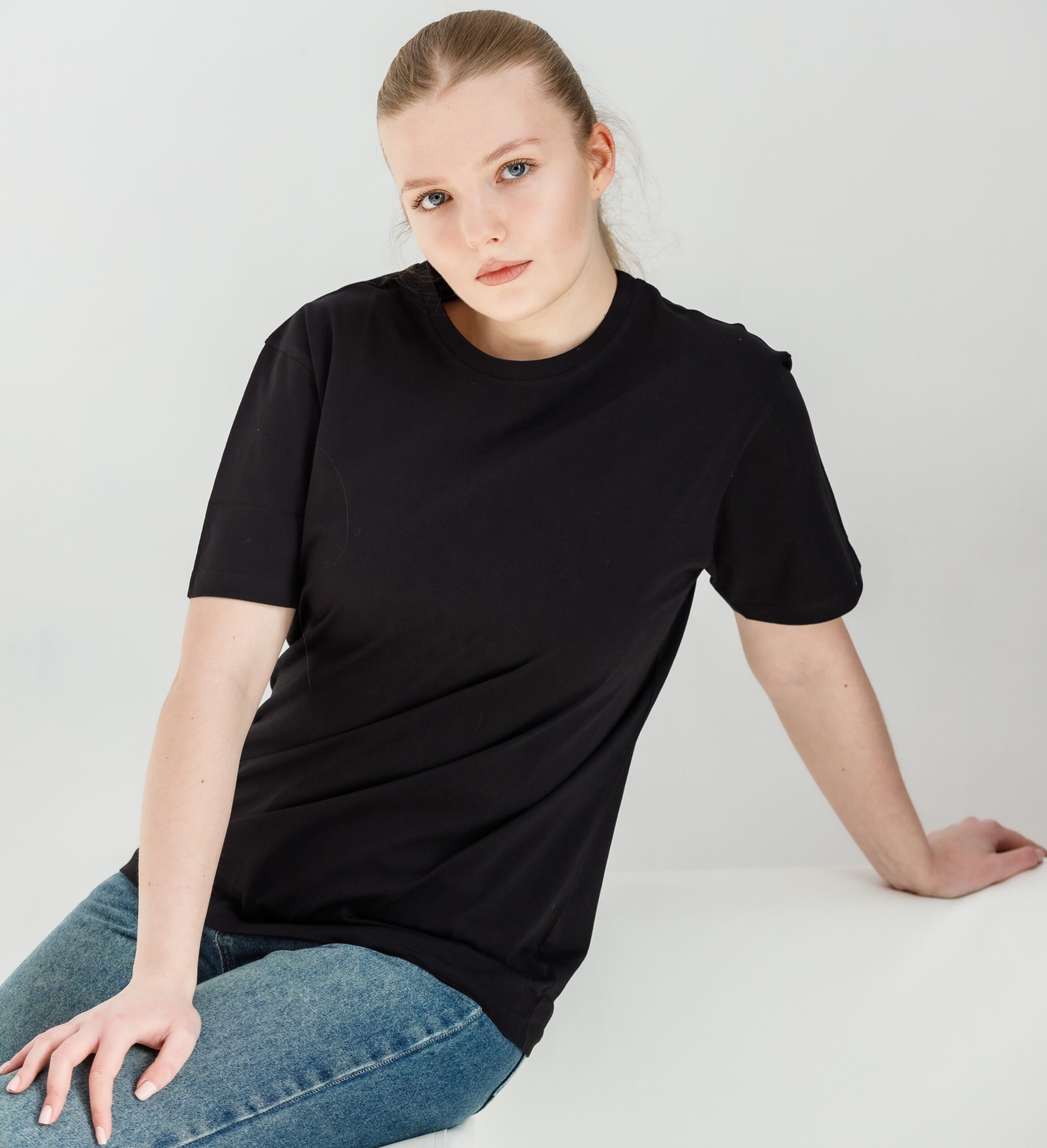 photo-output Black Women T-Shirt