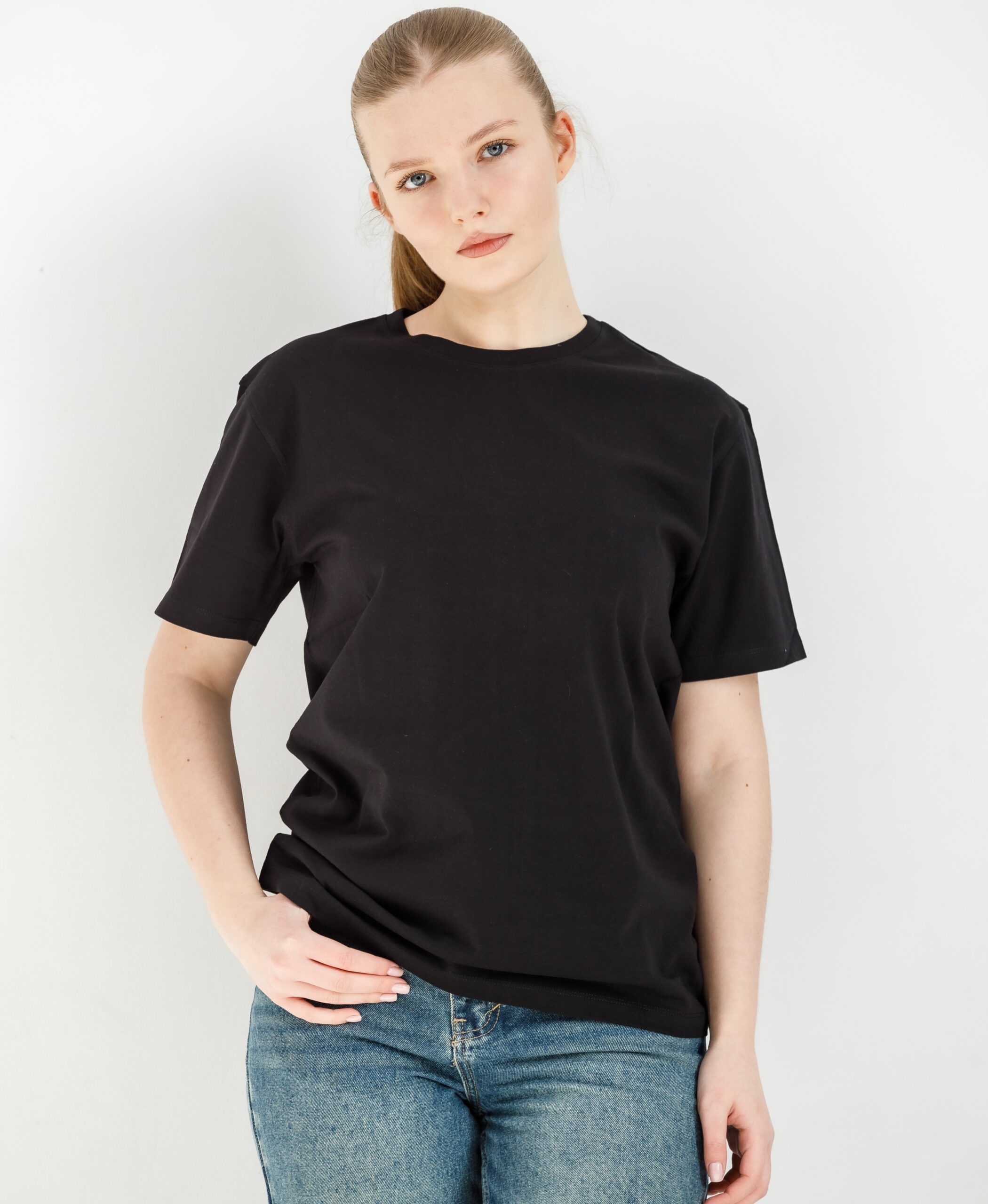 photo-output Black Women T-Shirt - Image 2