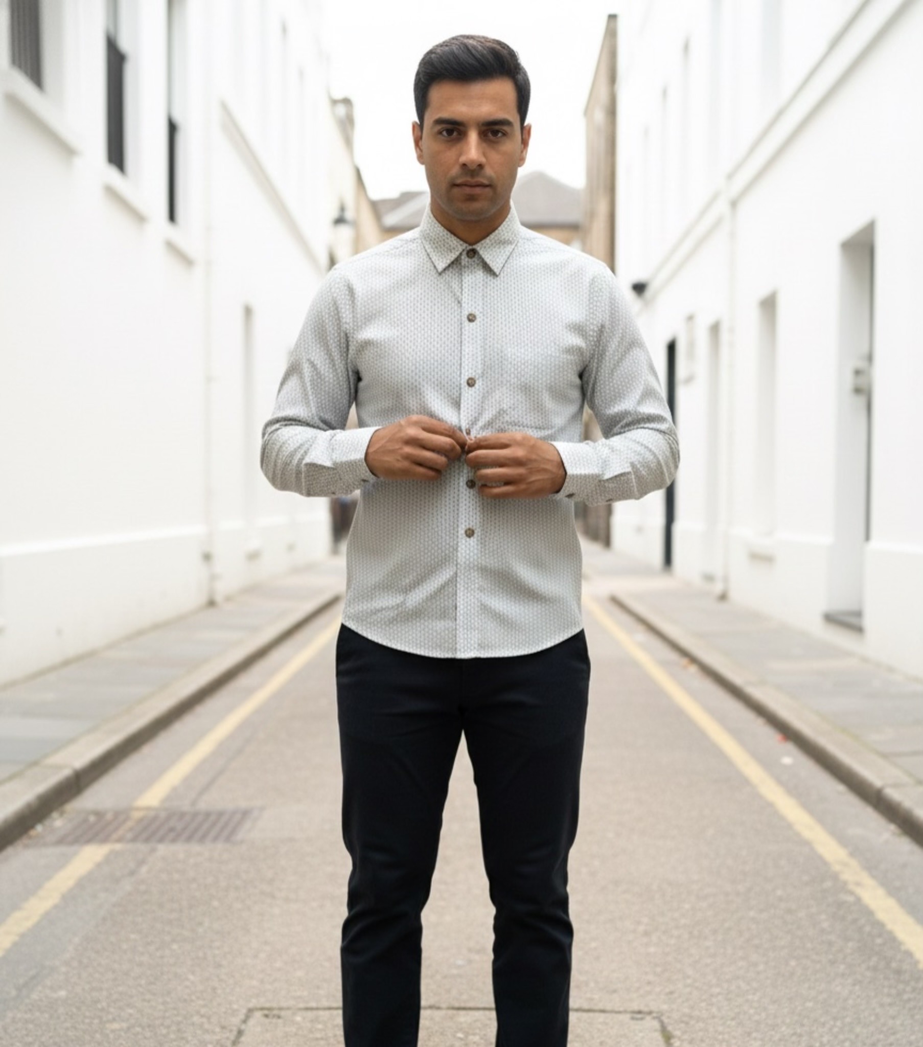photo-output Man Shirt White Full Sleeves Arrow