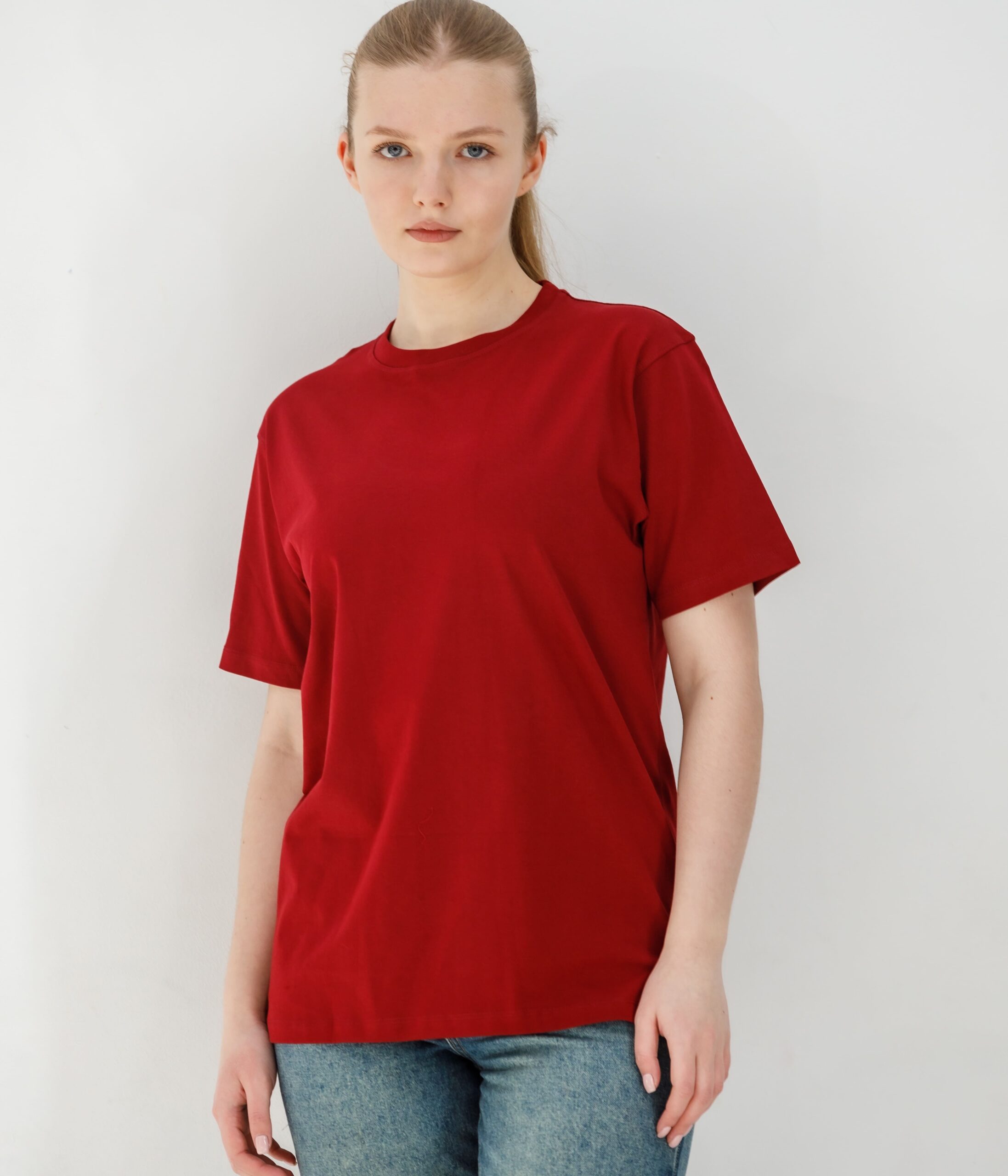 photo-output Maroon Woman T-Shirt - Image 4