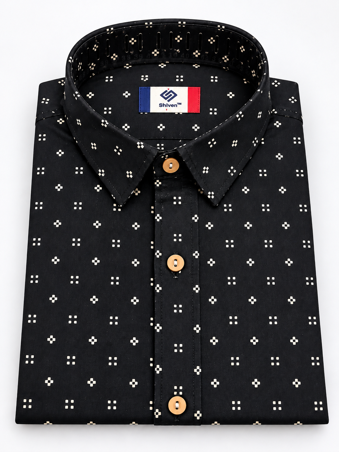 black dots motif print black dots motif print